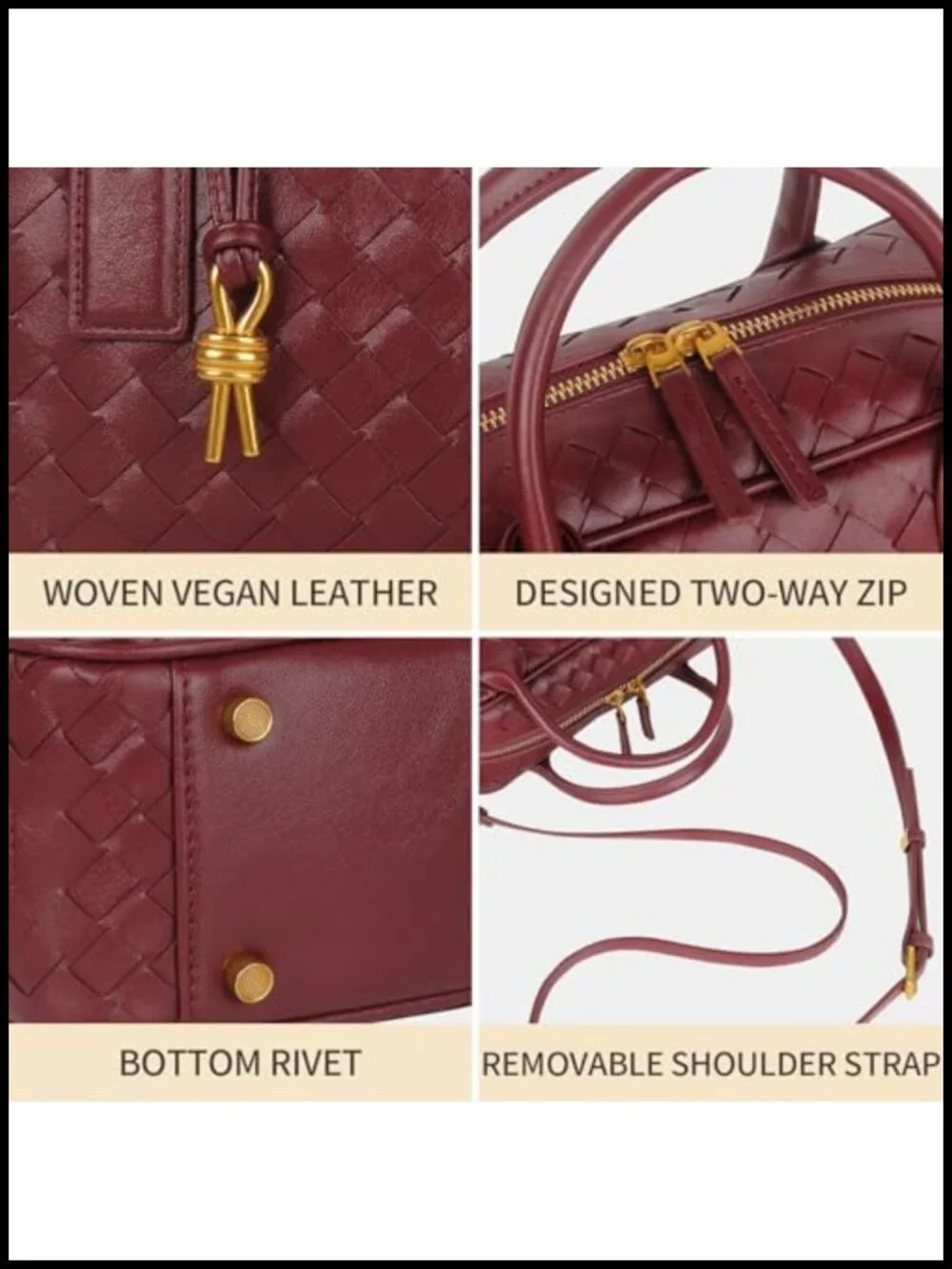 Handwoven Vegan Leather Hobo Crossbody Bag with Top Handle